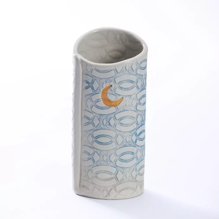 Large Journey Vase with a yellow crescent moon