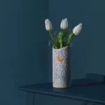 Small Journey Vase with white tulips